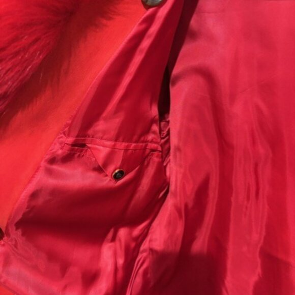 LUX Banana Republic Toscana Red Madder Shearling Luxury Coat - Picture 9 of 11